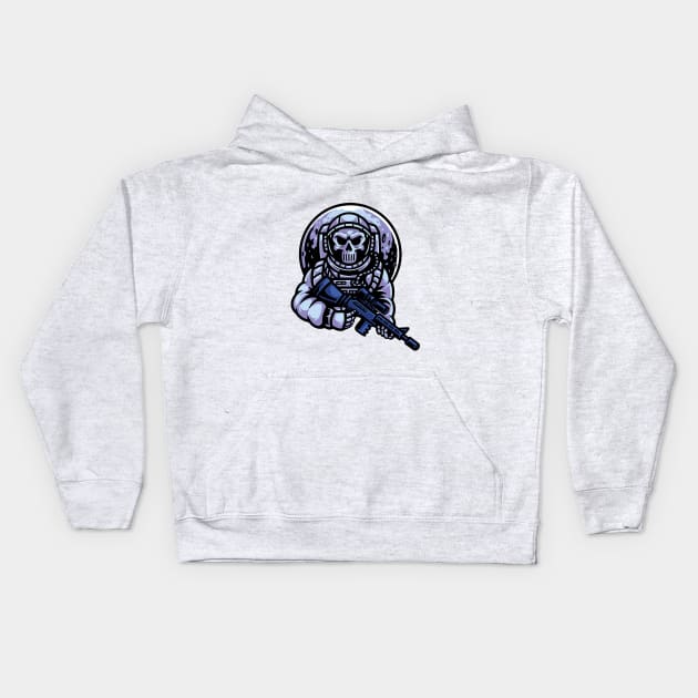 Skeleton Moon Walker Kids Hoodie by mystiza_art